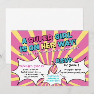 Inbjudan till Toppen Hero Girl Baby Shower