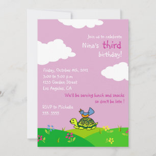 Inbjudan till Tortoise och Bird - Barns födelsedag