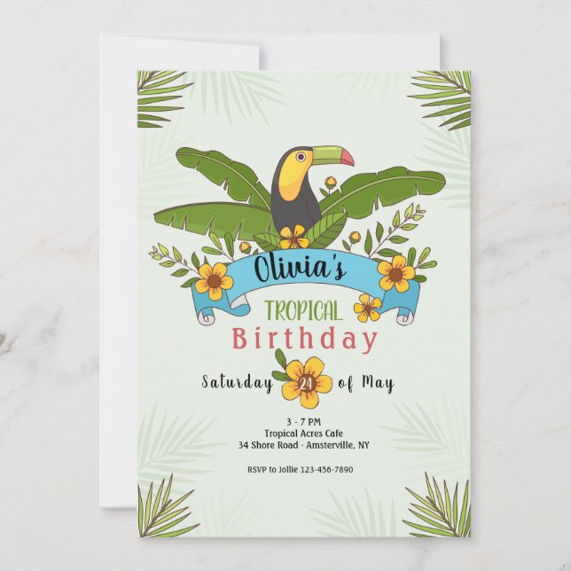 Inbjudan till Toucan Bird (Framsida)