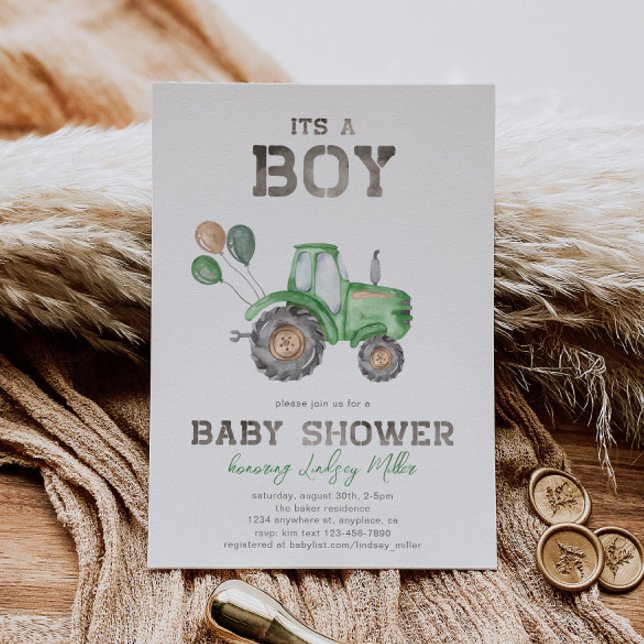 Inbjudan till Tractor Baby Shower | Grönt Tractor (Skapare uppladdad)