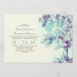 Inbjudan till Träd Dusty Blue Wedding