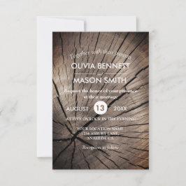 Inbjudan till träd & natur texturerat bröllop