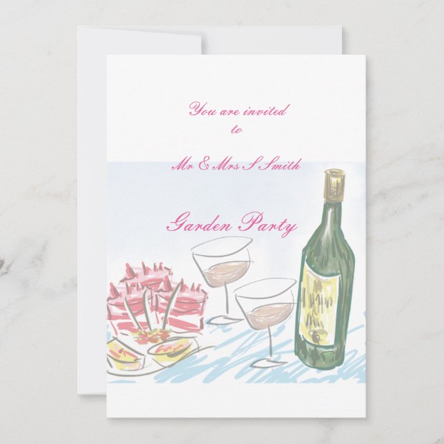 Inbjudan till trädgårdsodling i party vin och livs (Framsida)