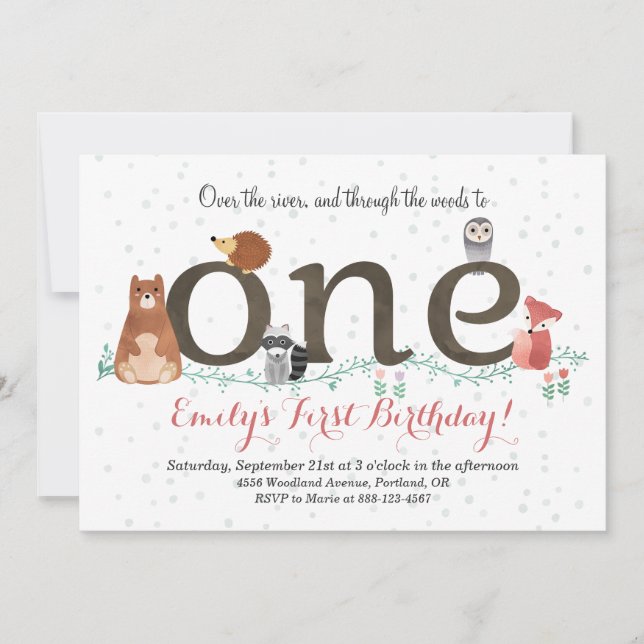 Inbjudan till trädsdjur första födelsedag (Framsida)