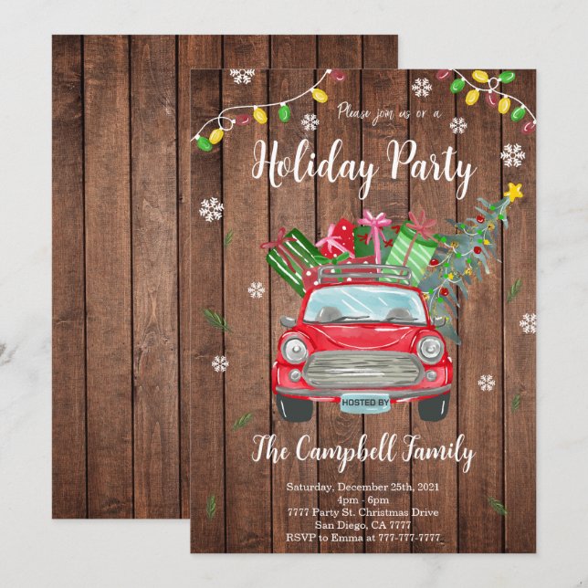 Inbjudan till träjulfest (Fram/baksida)