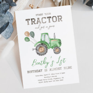 Inbjudan till Traktor Birthday Traktorinbjudan