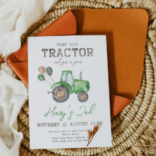 Inbjudan till Traktor Birthday Traktorinbjudan