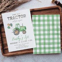 Inbjudan till Traktor Birthday | Traktorinbjudan