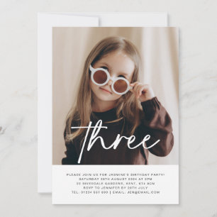 Inbjudan till tre foto-födelsedag