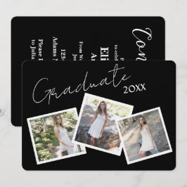 Inbjudan till tre foto Modern Script Studenten