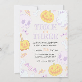 Inbjudan till tredje födelsedag Halloween fest