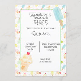 Inbjudan till tredje Födelsedagsfesten om att skap