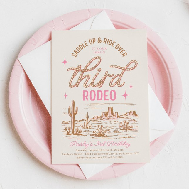 Inbjudan till tredje rodeo-födelsedag (Skapare uppladdad)