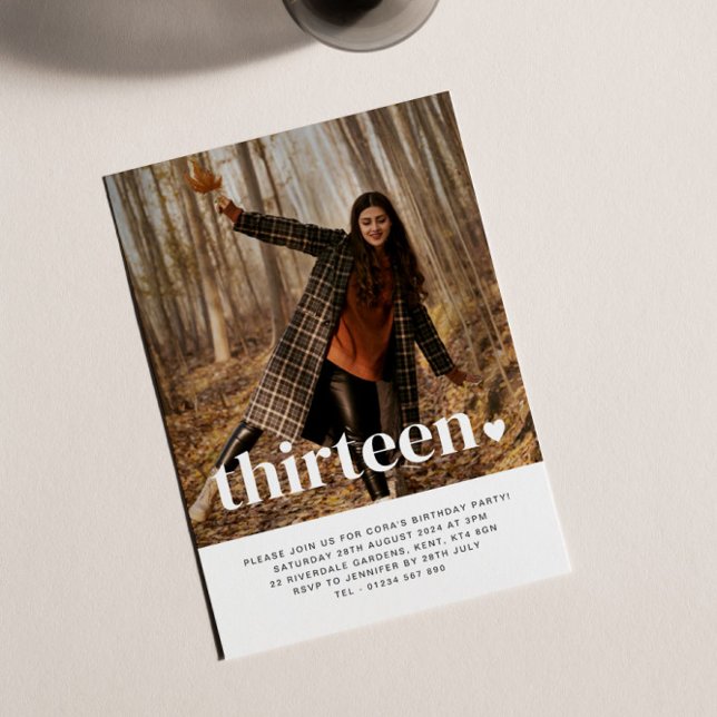 Inbjudan till tretton hjärtfoto på födelsedagen (Skapare uppladdad)