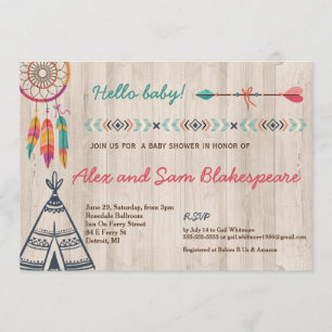 Inbjudan till tribal Baby Shower