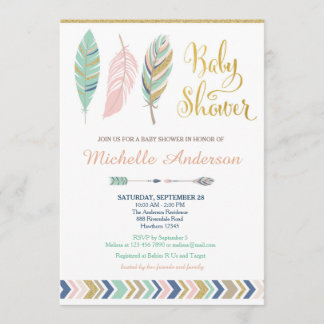 Inbjudan till tribal babydusch/Boho Baby Shower