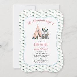 Inbjudan till tribal Panda Flicka Shower