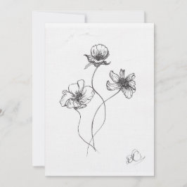 Inbjudan till trio av blommor