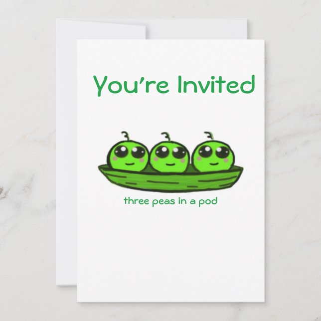 Inbjudan till triplet Baby Shower (Framsida)