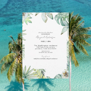 Inbjudan till Tropical Baby Shower för neutralt