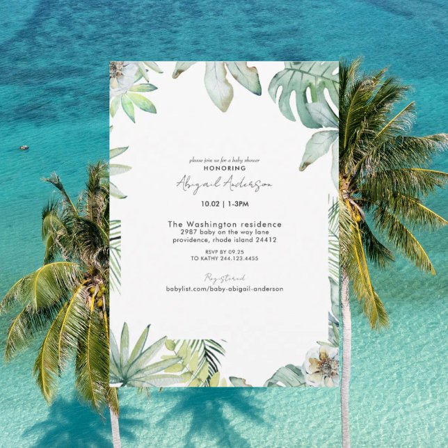 Inbjudan till Tropical Baby Shower för neutralt (Skapare uppladdad)