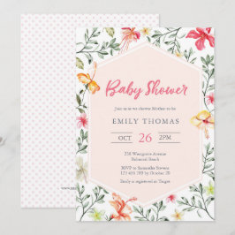 Inbjudan till Tropical Baby Shower Girl