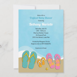 Inbjudan till Tropical Baby Shower i baby Flinflip