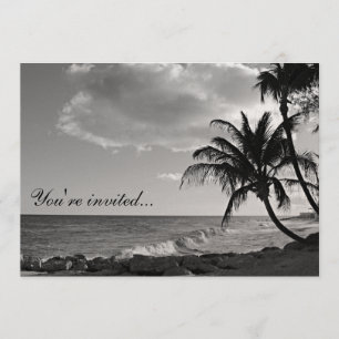 Inbjudan till Tropical Beach in Black and White