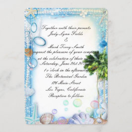 Inbjudan till Tropical Beach Seashell Wedding