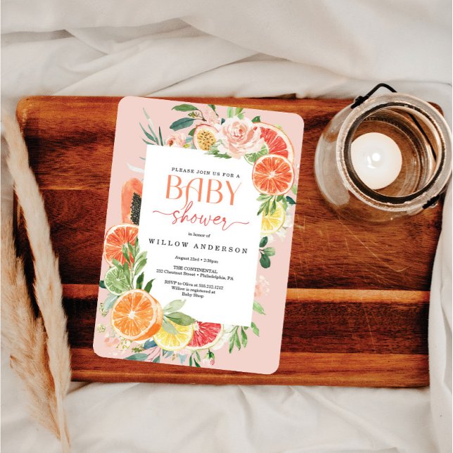 Inbjudan till Tropical Citrus Baby Shower Lemon (Skapare uppladdad)