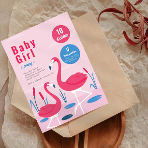 Inbjudan till Tropical Flamingo Baby Shower