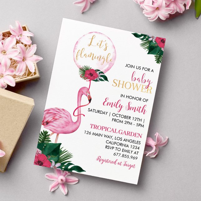 Inbjudan till Tropical Flamingo Baby Shower (Skapare uppladdad)