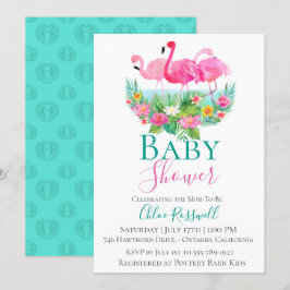 Inbjudan till Tropical Flamingo Baby Shower