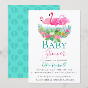 Inbjudan till Tropical Flamingo Baby Shower