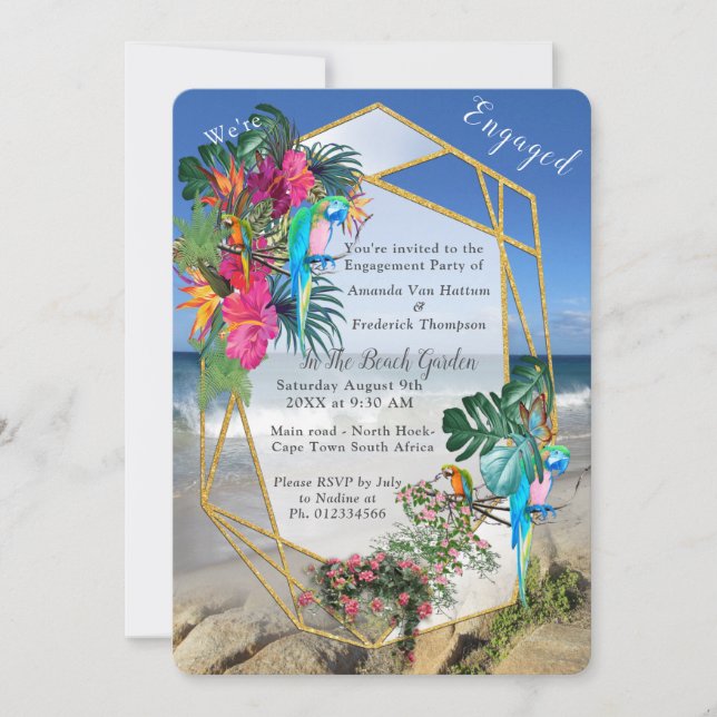 Inbjudan till Tropical Flora Paradise Beach Scener (Framsida)