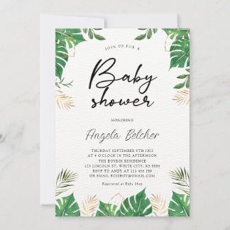 Inbjudan till Tropical Grey Baby Shower