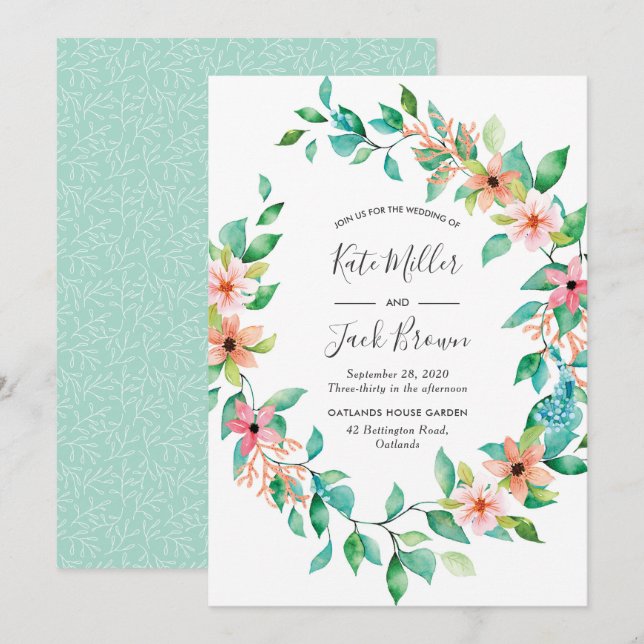 Inbjudan till Tropical Island Luau Wedding (Fram/baksida)