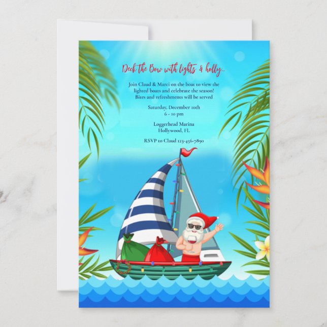 Inbjudan till Tropical jul Boat Parad (Framsida)