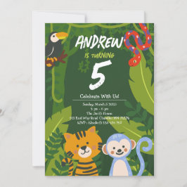 Inbjudan till Tropical Jungle Animal Birthday