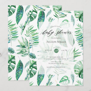 Inbjudan till Tropical leafy Greenery Baby Shower