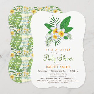 Inbjudan till Tropical Plumeria Baby Shower