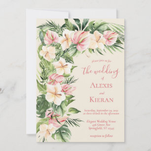 Inbjudan till Tropical Plumeria & Flamingo Lily Ra