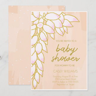 Inbjudan till Tropical Rosa Baby Shower-blommigt