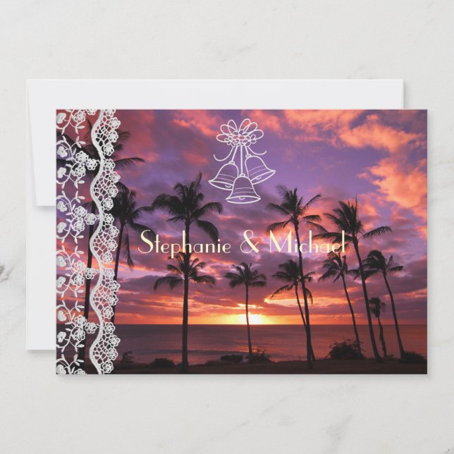 Inbjudan till Tropical Sunset Wedding (Framsida)