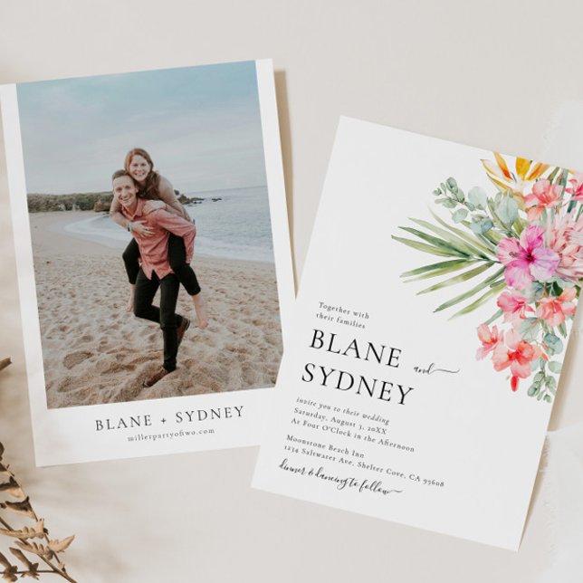Inbjudan till Tropical Wedding-Blommigten för vatt (Skapare uppladdad)