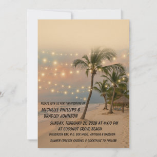 Inbjudan till tropisk Beach-bröllop Elegant Suns