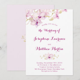 Inbjudan till tropisk Lila Orchid Flower Wedding