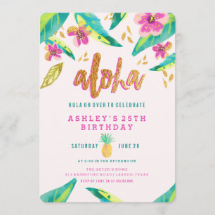 inbjudan till tropisk luau-födelsedag