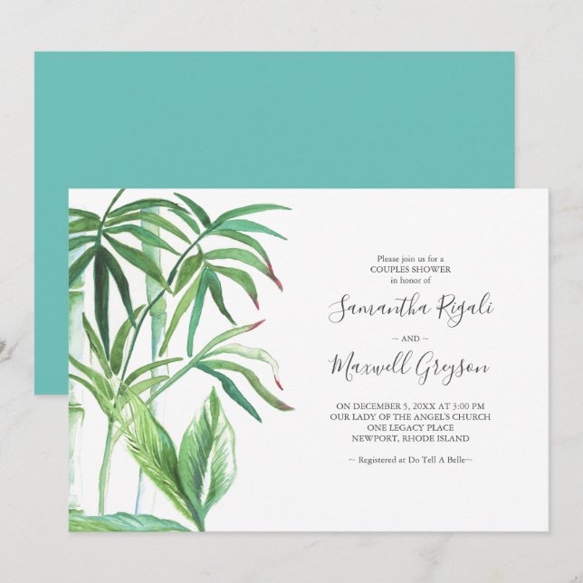 Inbjudan till Tropiska Möhippor till Par (Fram/baksida)