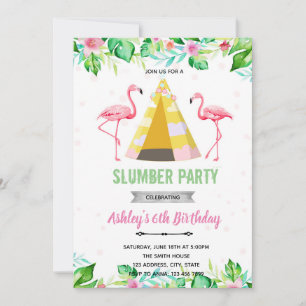 Inbjudan till Tropiskt flamingo sleepover